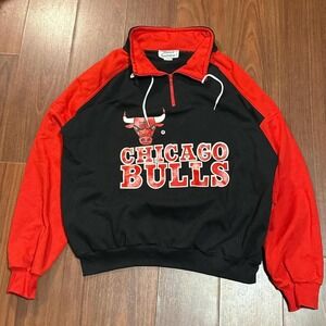 Vintage 90s Hummer Sportswear Chicago Bulls Quarter Zip Sweatshirt Sz Men's XL
